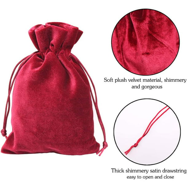 HRX Package Soft Velvet Gift Bags, 5.1x7.8 inch Velvet Drawstring Pouches for Tarot Rune Jewelry Crystal 4 Pack