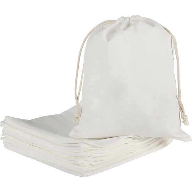 [2 DAY Delivery] HRX Package 20pcs Muslin Bags 4x6 inches, Cotton Drawstring Jewelry Pouches Sachet Bags for Bridal Gift Bachelorette Party Favors DIY