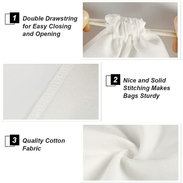 [2 DAY Delivery] HRX Package 20pcs Muslin Bags 4x6 inches, Cotton Drawstring Jewelry Pouches Sachet Bags for Bridal Gift Bachelorette Party Favors DIY